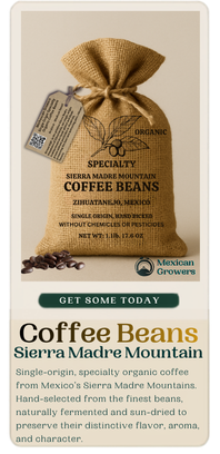 Coffee Beans Sierra Madre Mountain product card with full package image, description, and Get Some Today button